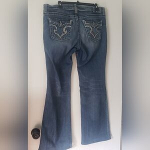 Big Star Size 33 Maddie Mid-rise Blue Flare Jeans 30 Inch Inseam